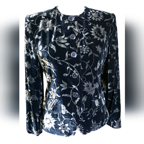 Jones New York Floral Velvet Women's Jacket - Picture 1 of 12